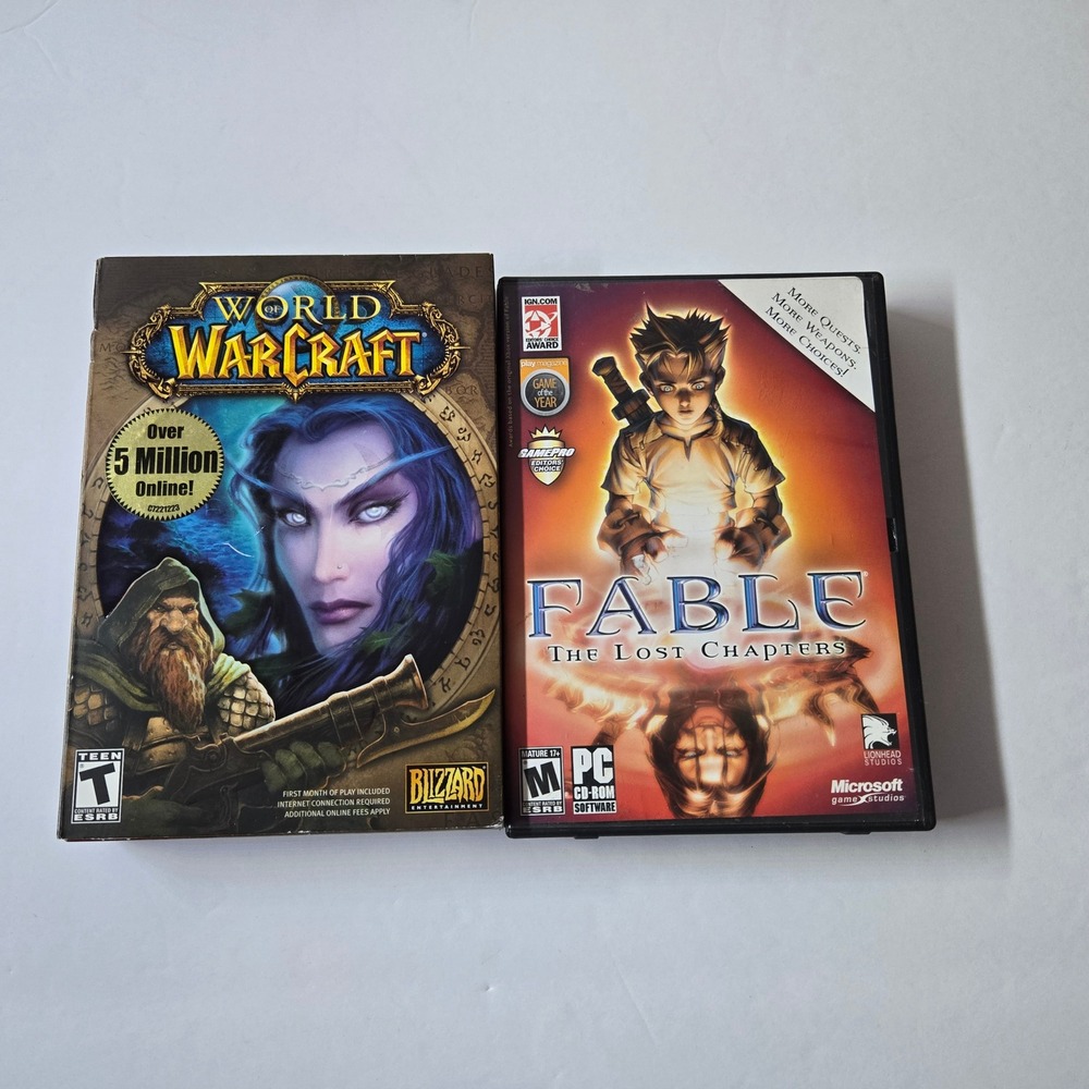 PC Game Lot Warcraft The Burning Crusade Expansion & Fable